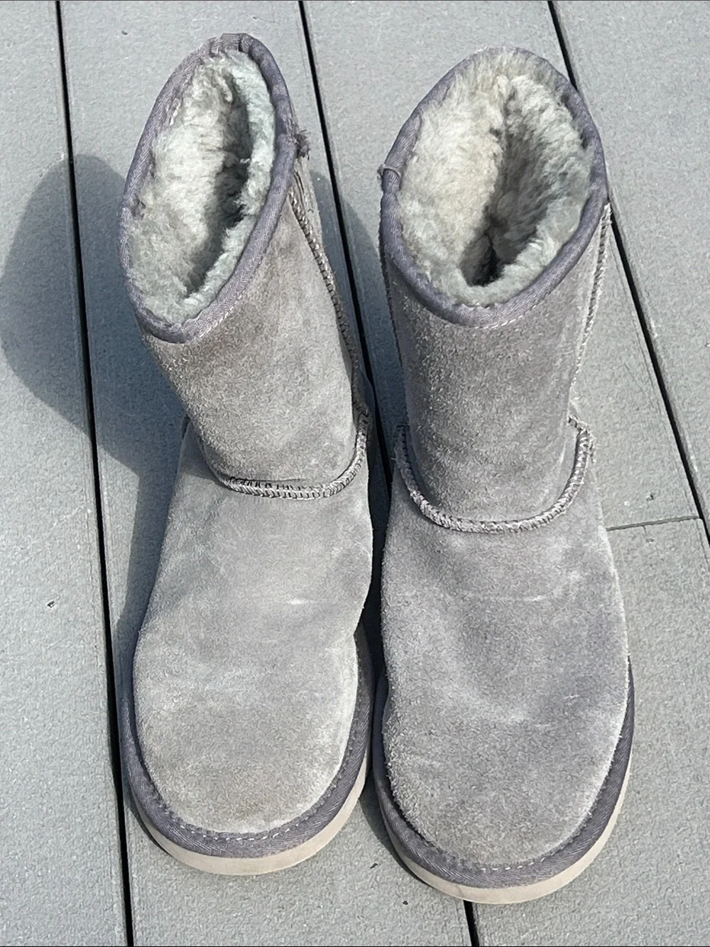 Kookaburra by Ugg Women’s Gray Suede Shearling Mid-Calf Boots- size 8